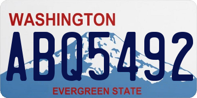 WA license plate ABQ5492