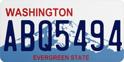 WA license plate ABQ5494