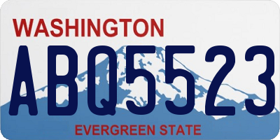 WA license plate ABQ5523