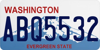 WA license plate ABQ5532