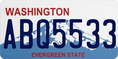 WA license plate ABQ5533