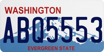WA license plate ABQ5553