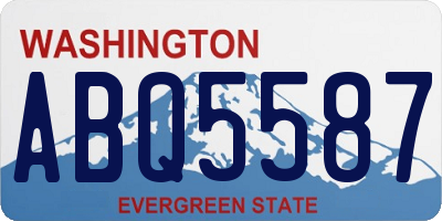 WA license plate ABQ5587