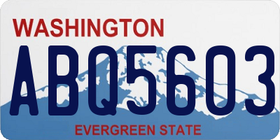WA license plate ABQ5603