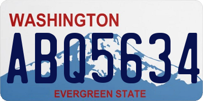 WA license plate ABQ5634
