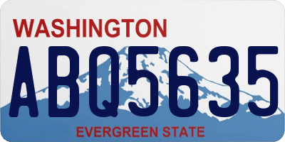 WA license plate ABQ5635