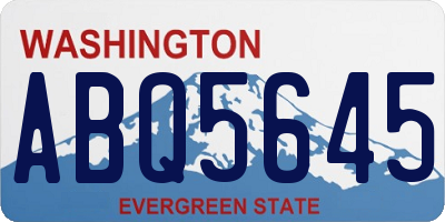 WA license plate ABQ5645