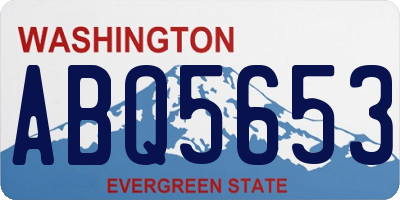 WA license plate ABQ5653