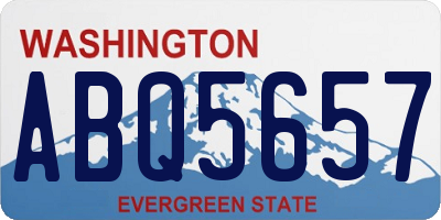 WA license plate ABQ5657