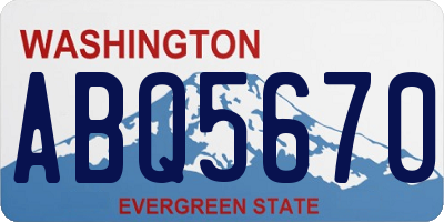 WA license plate ABQ5670