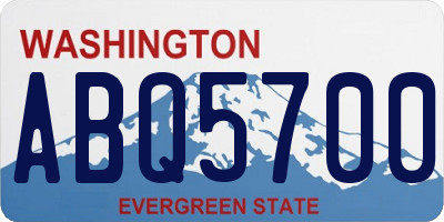 WA license plate ABQ5700