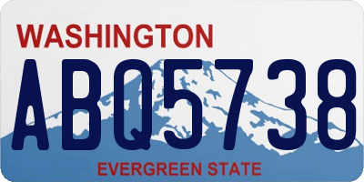 WA license plate ABQ5738
