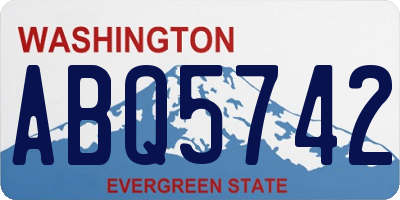 WA license plate ABQ5742