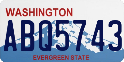 WA license plate ABQ5743