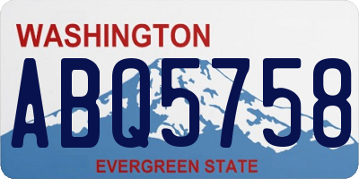 WA license plate ABQ5758