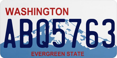 WA license plate ABQ5763