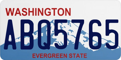 WA license plate ABQ5765