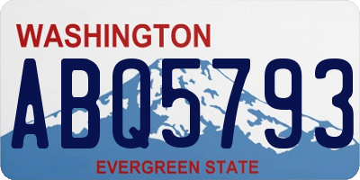 WA license plate ABQ5793