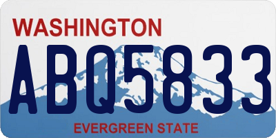 WA license plate ABQ5833