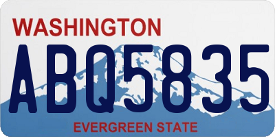 WA license plate ABQ5835