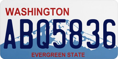 WA license plate ABQ5836