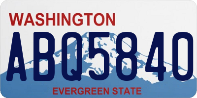 WA license plate ABQ5840