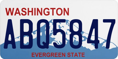 WA license plate ABQ5847