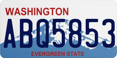 WA license plate ABQ5853