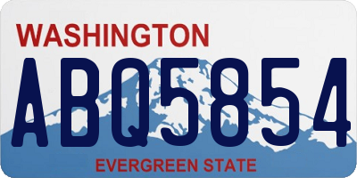 WA license plate ABQ5854