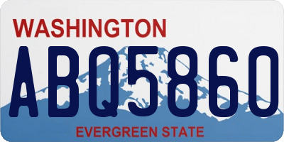 WA license plate ABQ5860
