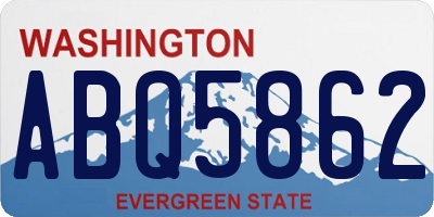 WA license plate ABQ5862