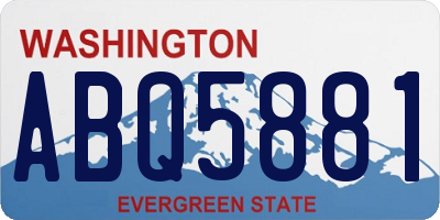 WA license plate ABQ5881