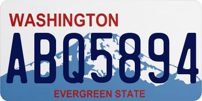WA license plate ABQ5894