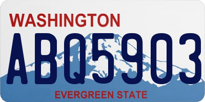 WA license plate ABQ5903
