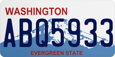 WA license plate ABQ5933