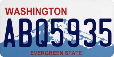 WA license plate ABQ5935