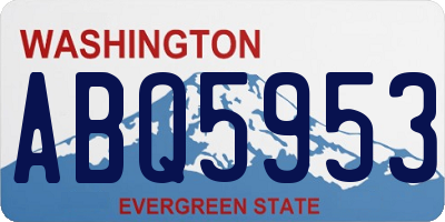 WA license plate ABQ5953