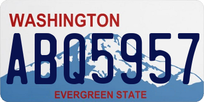 WA license plate ABQ5957