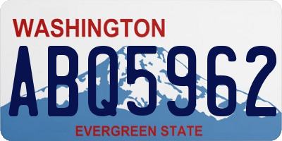 WA license plate ABQ5962
