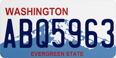 WA license plate ABQ5963