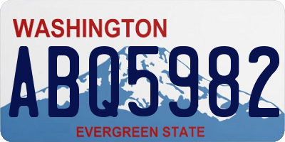 WA license plate ABQ5982