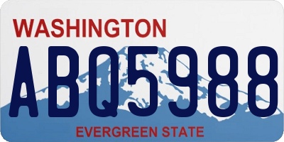 WA license plate ABQ5988