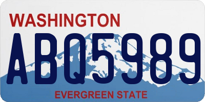 WA license plate ABQ5989