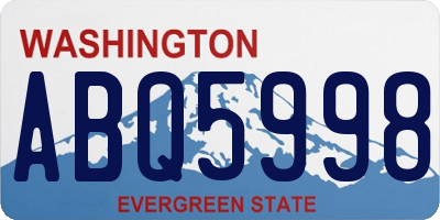 WA license plate ABQ5998