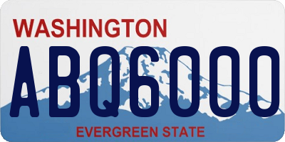 WA license plate ABQ6000