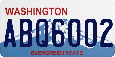 WA license plate ABQ6002
