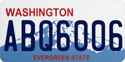WA license plate ABQ6006