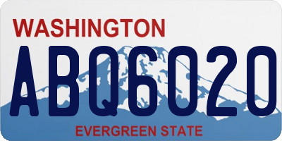 WA license plate ABQ6020
