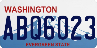 WA license plate ABQ6023