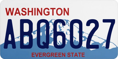 WA license plate ABQ6027